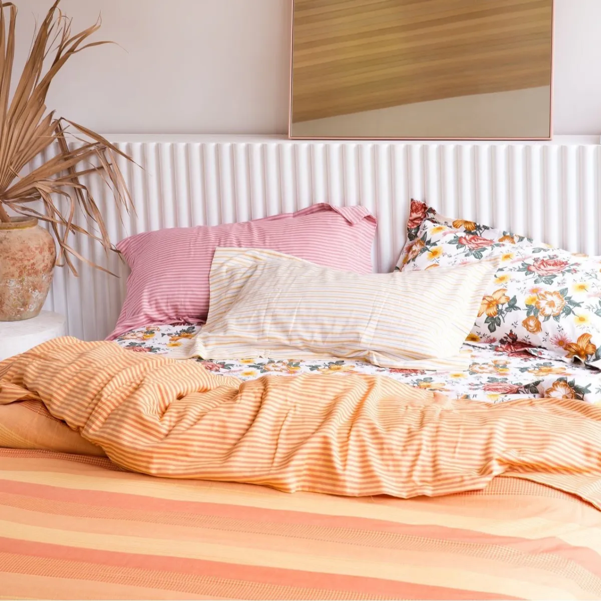 Cotton Duvet Cover - Marigold Mixed Gingham