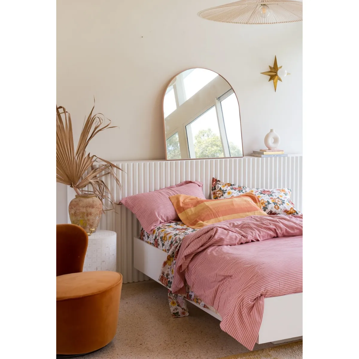 Cotton Duvet Cover - Rosie Pink Pinstripe
