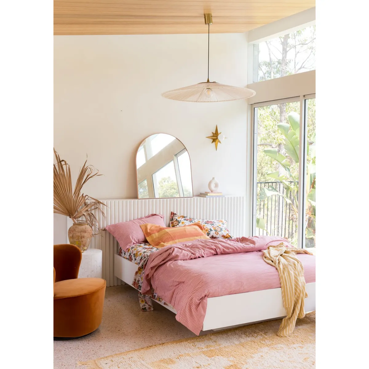 Cotton Duvet Cover - Rosie Pink Pinstripe