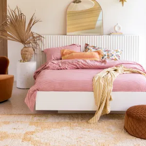 Cotton Duvet Cover - Rosie Pink Pinstripe