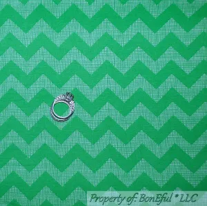 Cotton Fabric HY Green White STRIPE Chevron Calico Holiday SALE