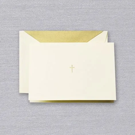 Crane & Co Hand Engraved Gold Cross Notes
