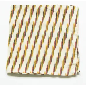 Cream Multi Color Stripe Ikat Dinner Napkins Set of 4