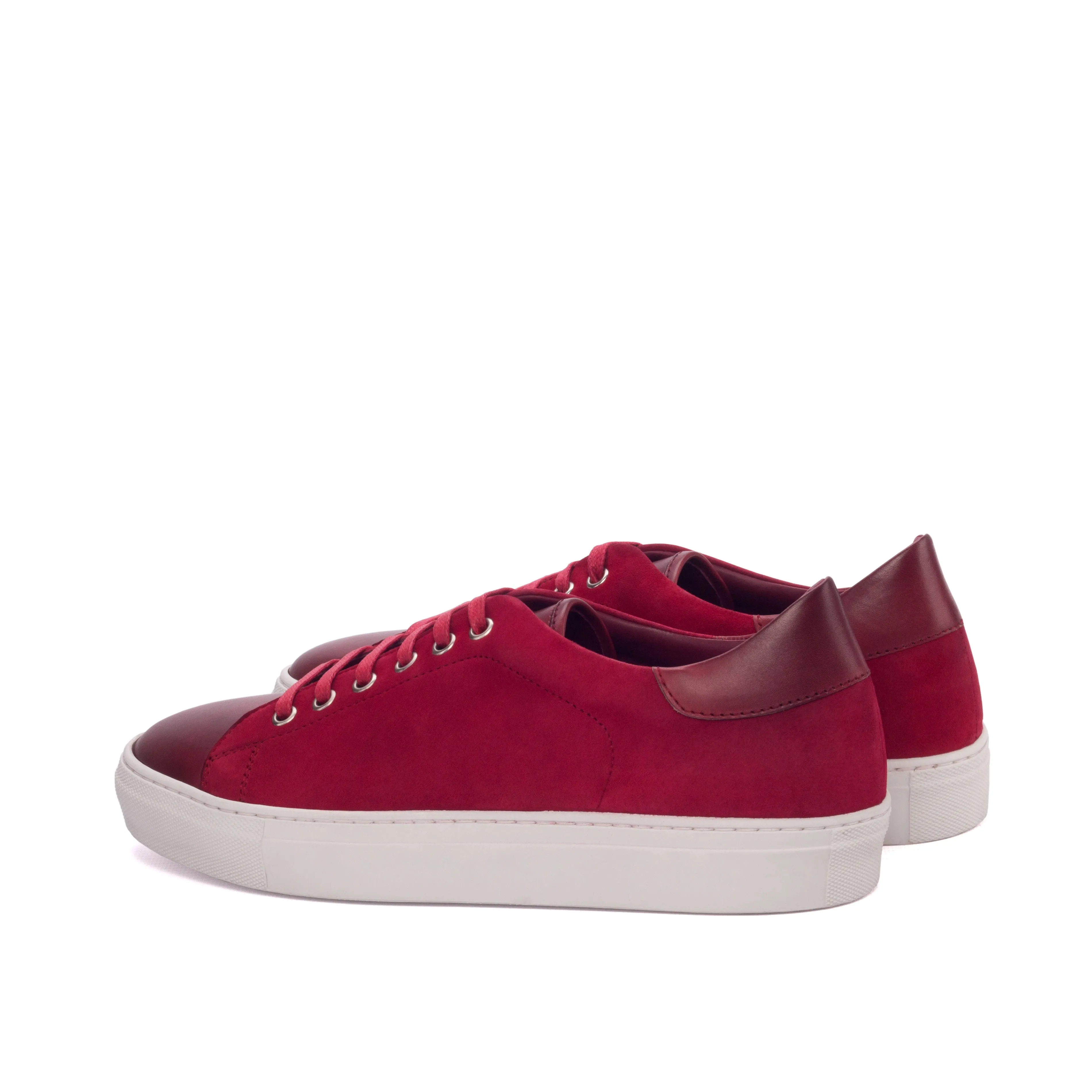 DapperFam Rivale in Red Men's Italian Suede Trainer