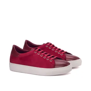 DapperFam Rivale in Red Men's Italian Suede Trainer