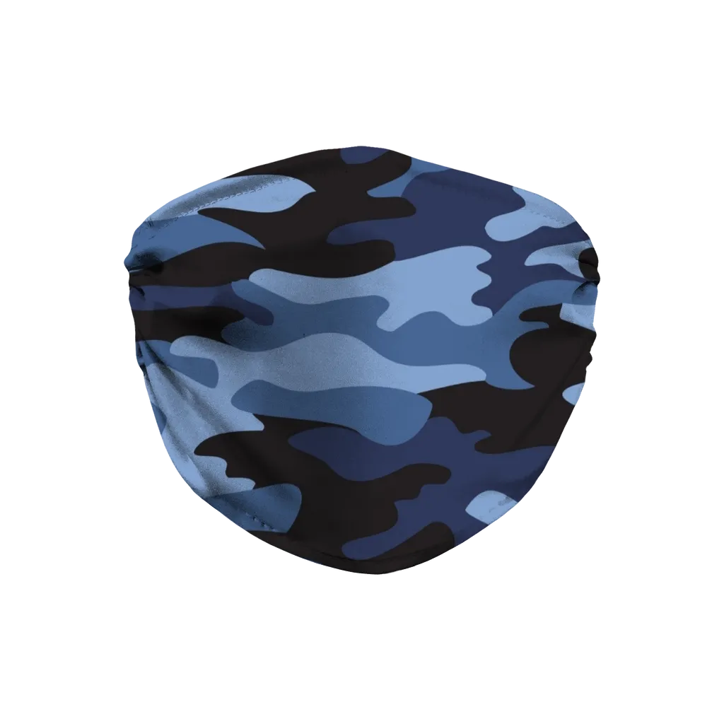 Dark Blues Camo Face Mask