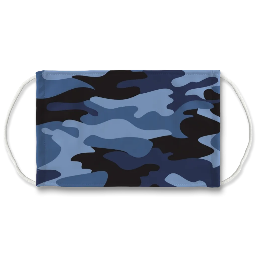 Dark Blues Camo Face Mask