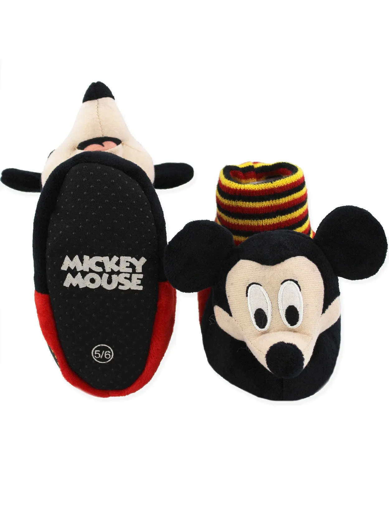 Disney Mickey Mouse Plush 3D Sock Top Slippers