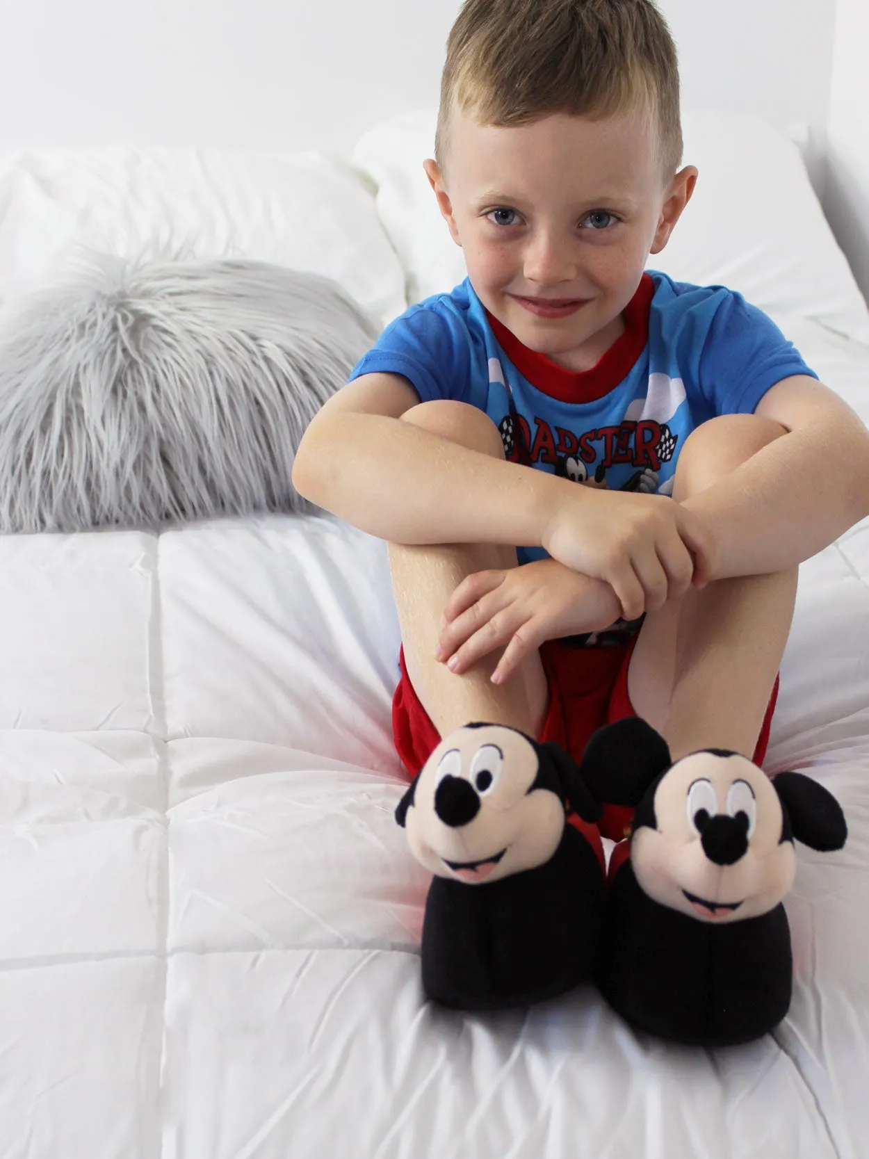 Disney Mickey Mouse Plush 3D Sock Top Slippers