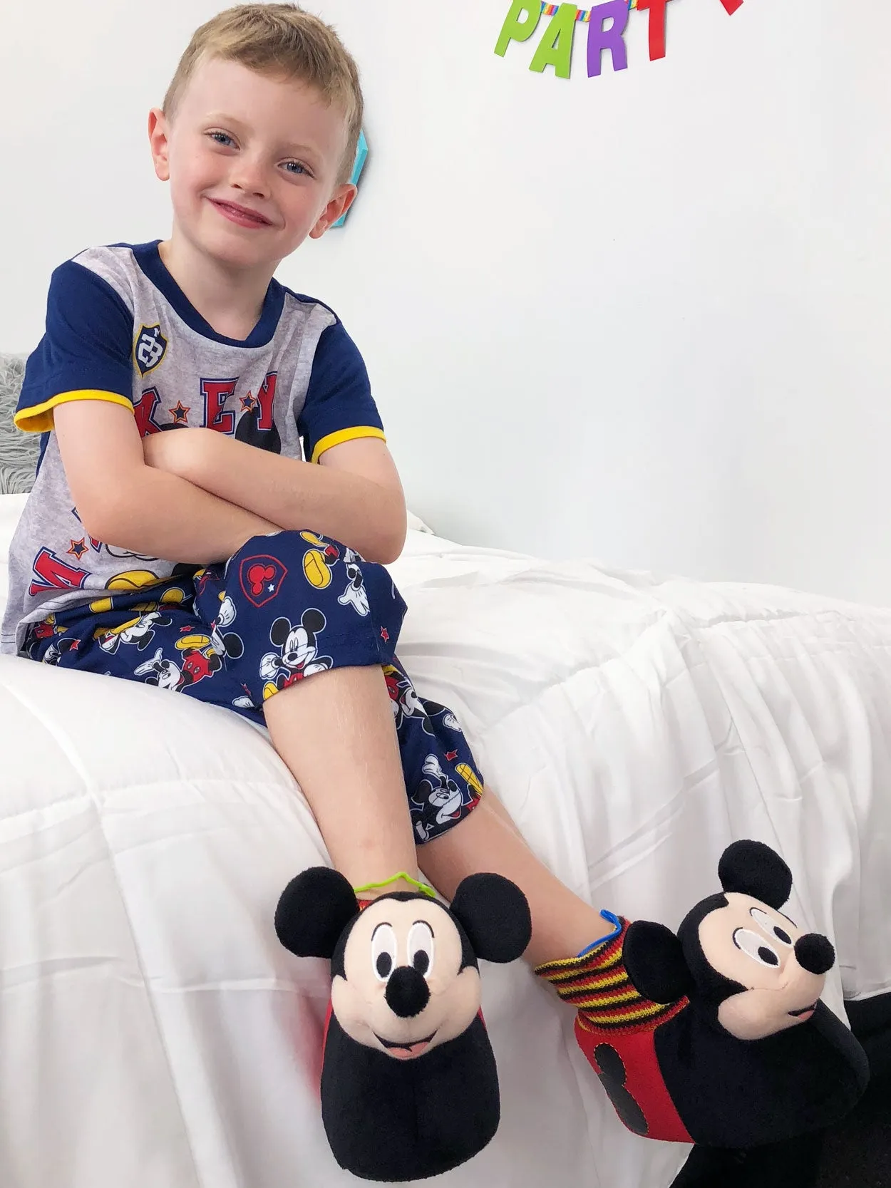 Disney Mickey Mouse Plush 3D Sock Top Slippers