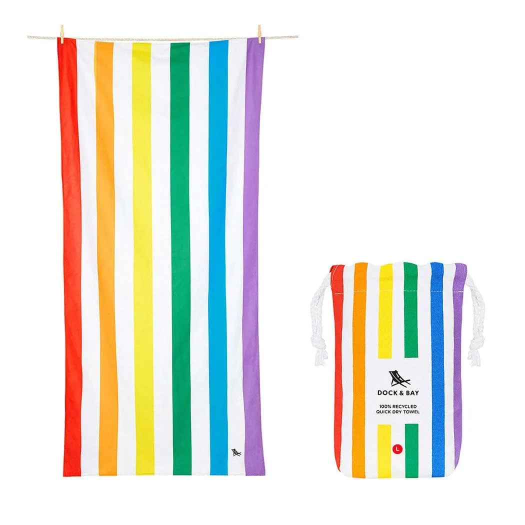 Dock & Bay Beach Towel Cabana Collection L | Quick Dry | Rainbow Skies
