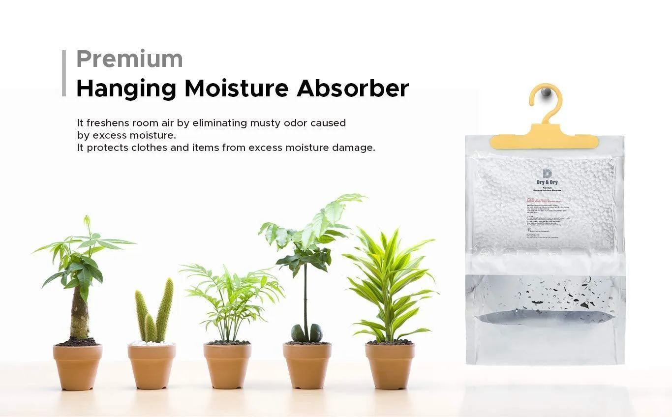 Dry & Dry [50 Packs [Net 14 Oz/Pack] Premium Hanging Moisture Absorber to Control Excess Moisture for Basements, Closets, Bathrooms, Laundry Rooms.
