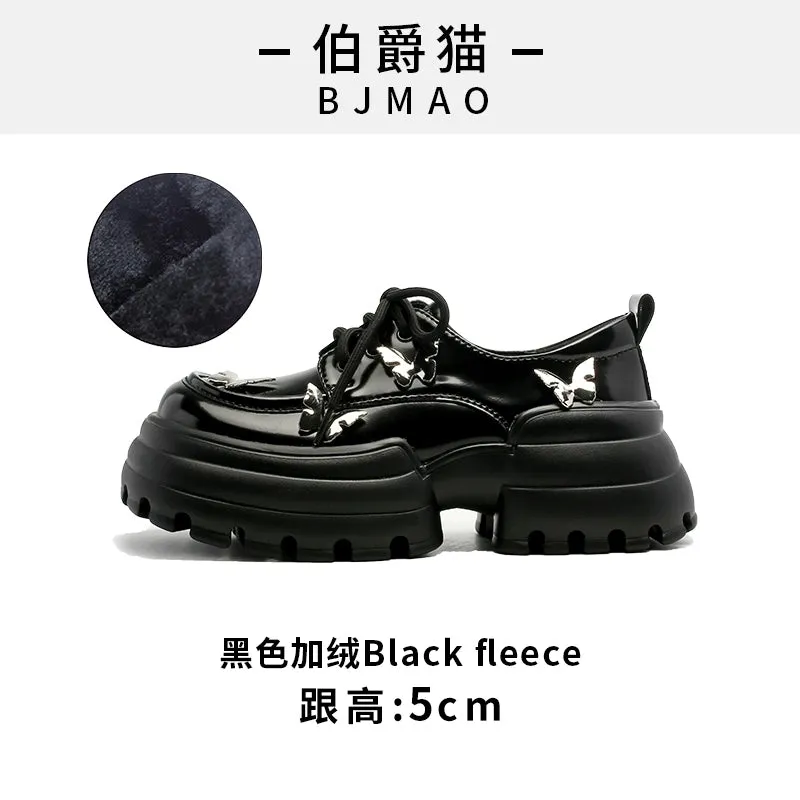 Earl Cat Spring Metal Bow Casual Leather Shoes