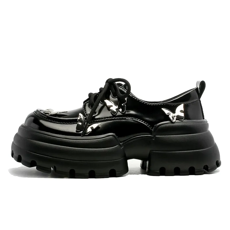 Earl Cat Spring Metal Bow Casual Leather Shoes