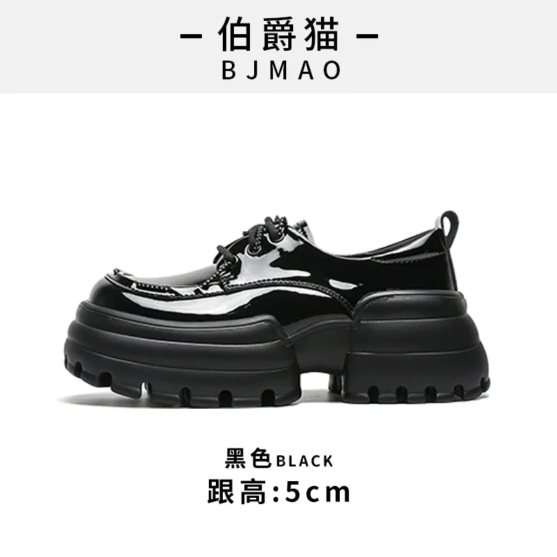 Earl Cat Spring Metal Bow Casual Leather Shoes