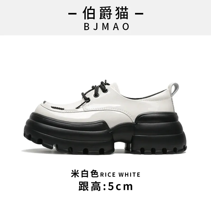 Earl Cat Spring Metal Bow Casual Leather Shoes