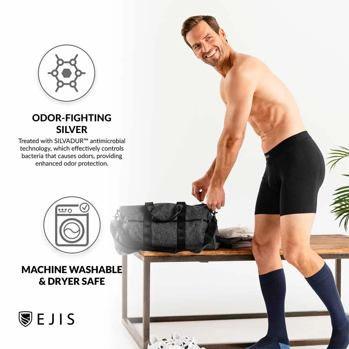 Essential Men's Boxer Briefs with Fly - Navy 3-Pack