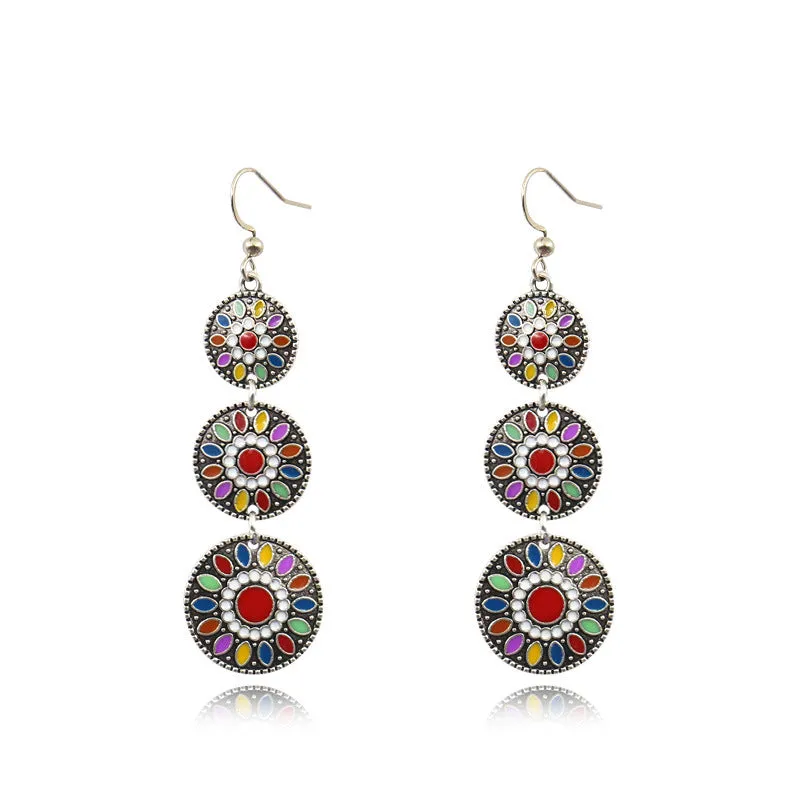 Fashion multi-layer round earrings