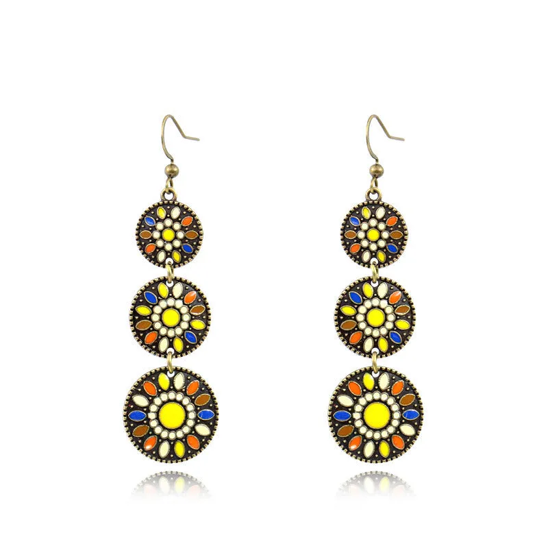 Fashion multi-layer round earrings