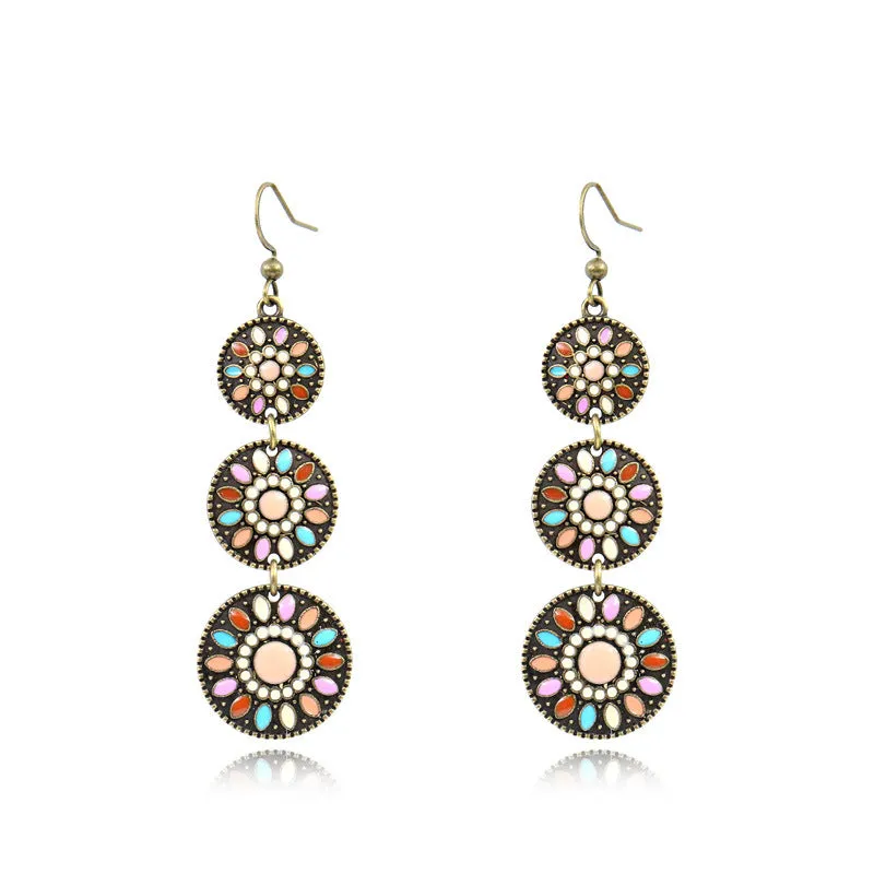 Fashion multi-layer round earrings