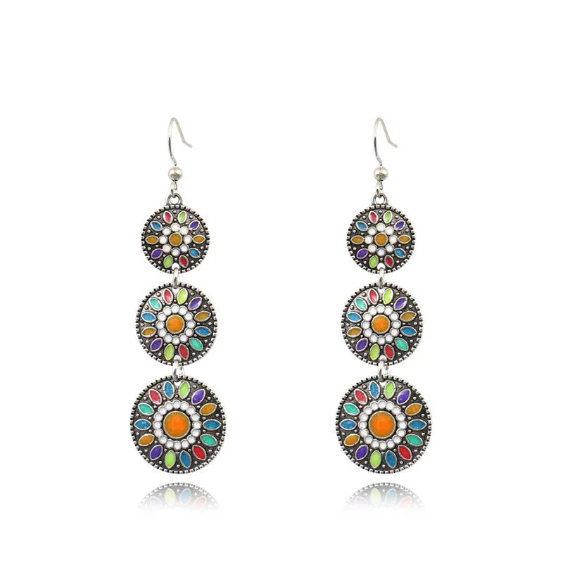 Fashion multi-layer round earrings