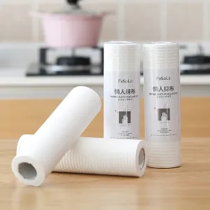 FaSoLa Disposable Cleaning Cloth - White, 50 Sheets, 25.5*25cm