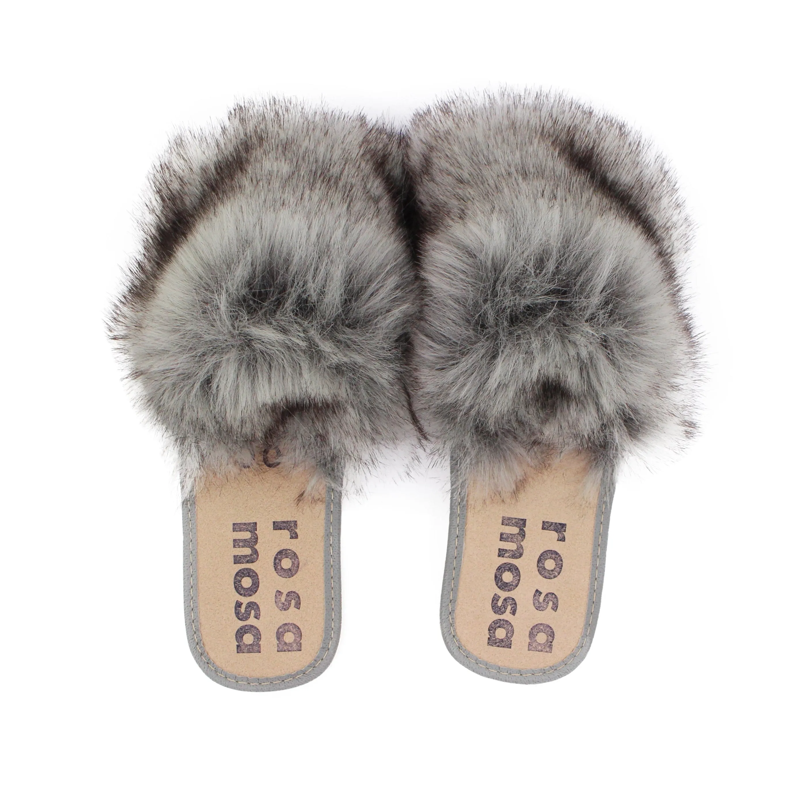 Faux fur SLIPPERS   Silver
