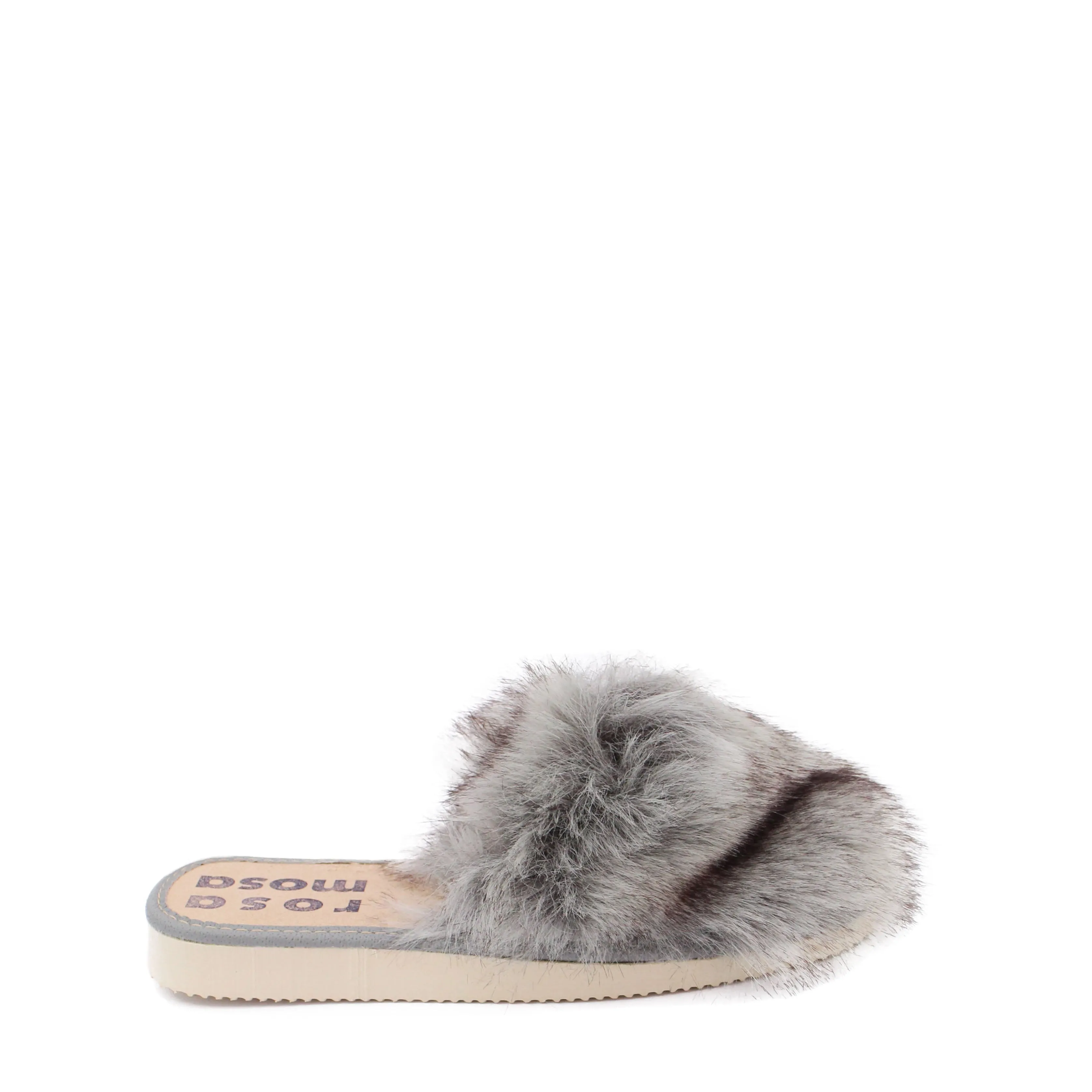 Faux fur SLIPPERS   Silver
