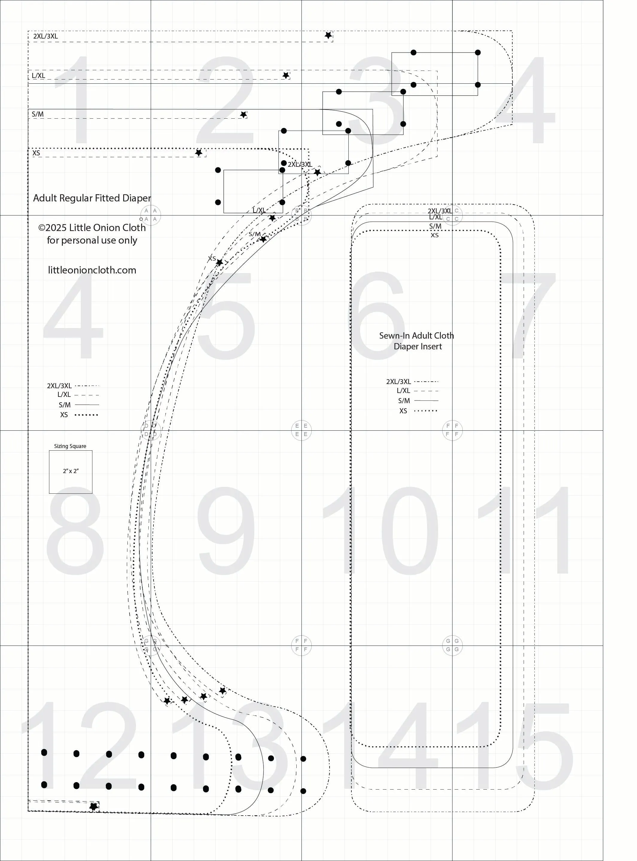 Fitted Adult Cloth Diaper PDF Sewing Pattern