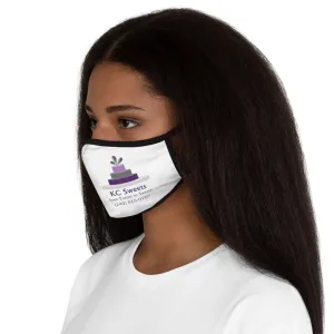 Fitted Polyester Face Mask - KC Sweets - White Background