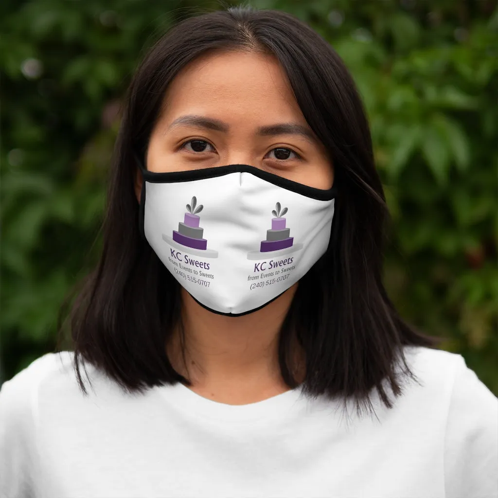 Fitted Polyester Face Mask - KC Sweets - White Background