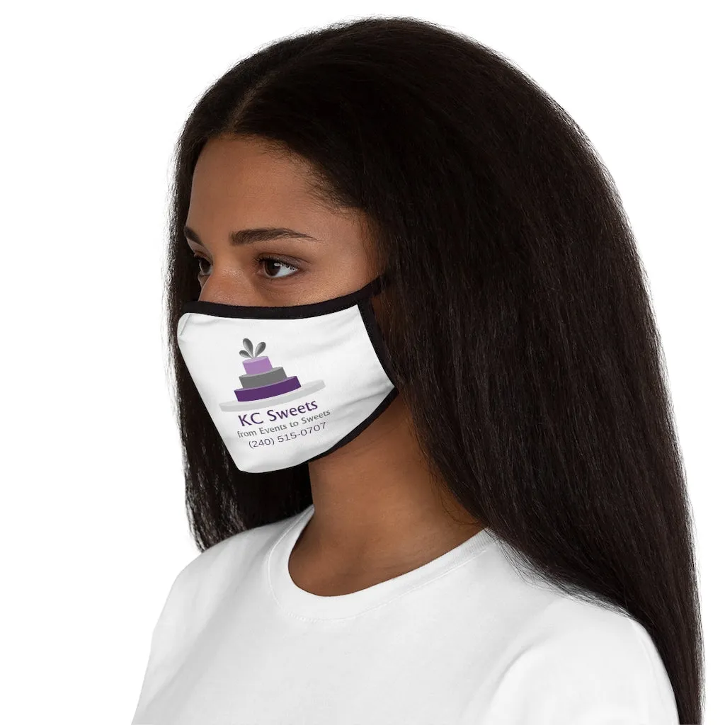 Fitted Polyester Face Mask - KC Sweets - White Background