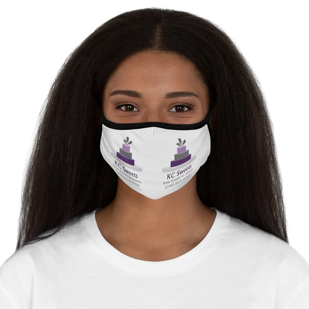 Fitted Polyester Face Mask - KC Sweets - White Background