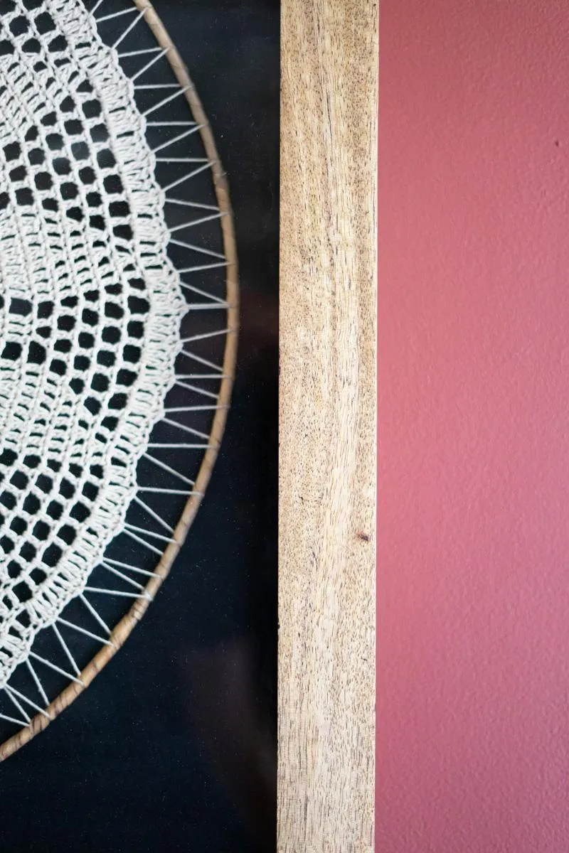 Framed Hand-Crocheted Art under Glass