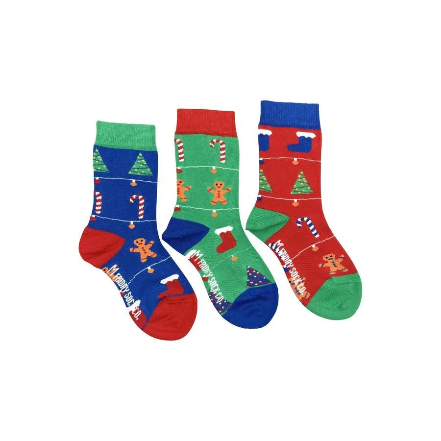 FRIDAY SOCK CO - Kid's Ugly Christmas Gingerbread Socks