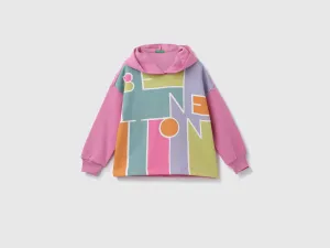 Girls Printed Hood Sweatshirt