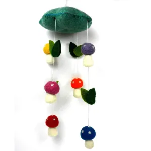 Handmade Felt Mushroom Mobile (Nepal) Multi Color