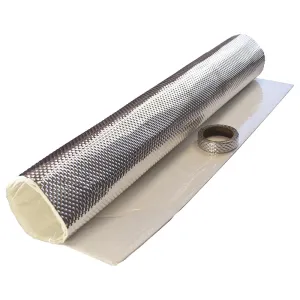 Heat Shield - Sticky Shield - 1/8 in Thick x 36 in Wide x 4 ft Long - 1100 Degrees - Aluminized Multi-Layer Cloth - Each