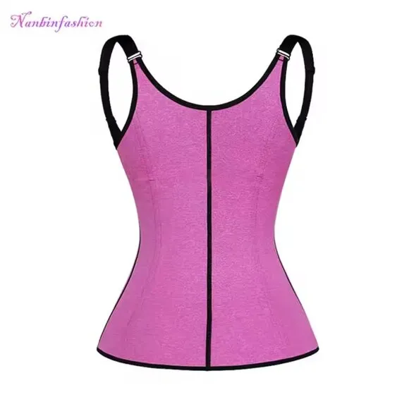 High Compression Slimming Sauna Thermo Full Vest Gym Fitness Pink Body Shaper