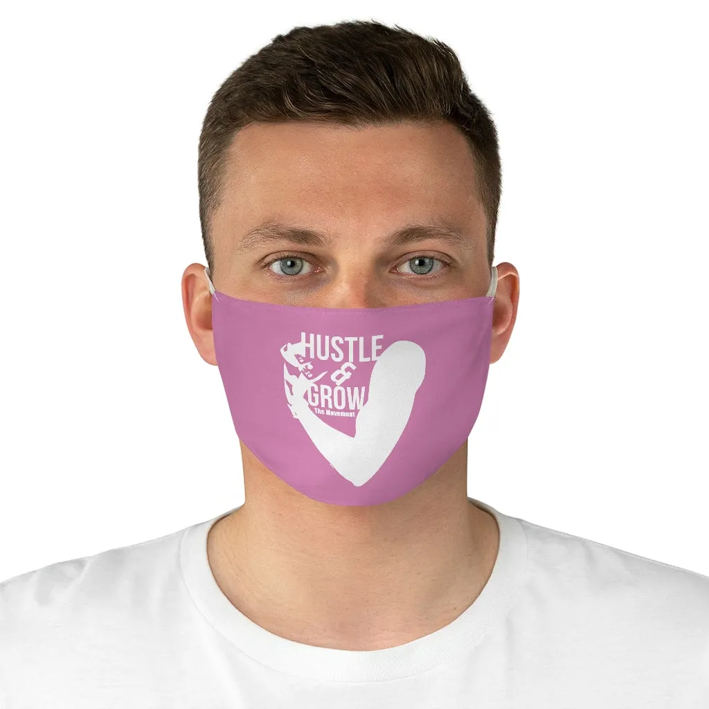 Hustle & Grow Fabric Face Mask (Light Pink)