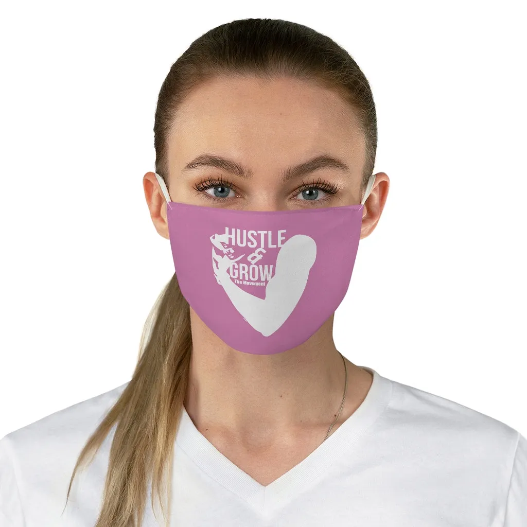 Hustle & Grow Fabric Face Mask (Light Pink)