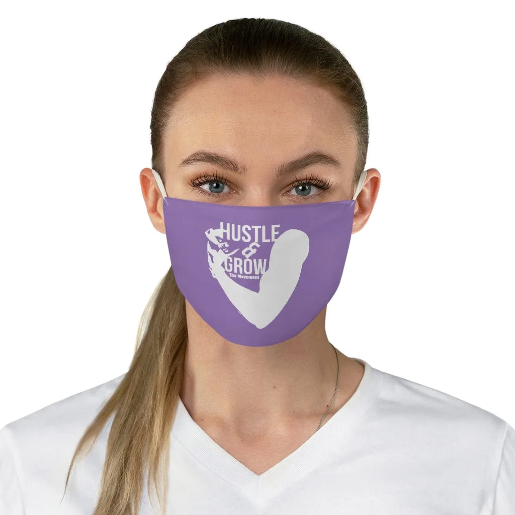 Hustle & Grow Fabric Face Mask (Light Purple)