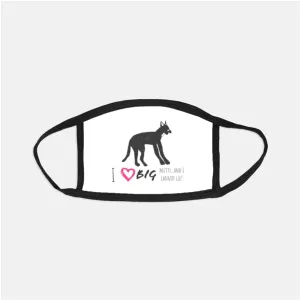 I Heart Big Mutts face mask