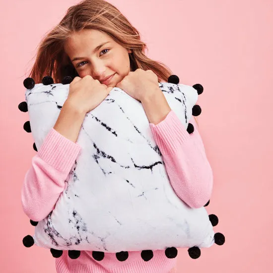 Iscream Marble Pom Pom Pillow