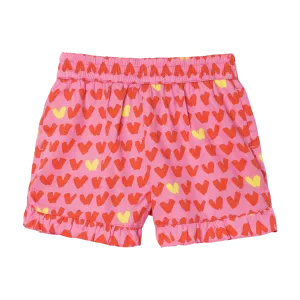 KID GIRL HEARTS TWILL SHORTS,PINK