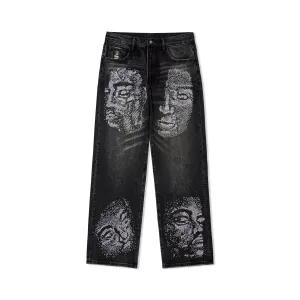 KID SUPER RHINESTONE FACE JEANS