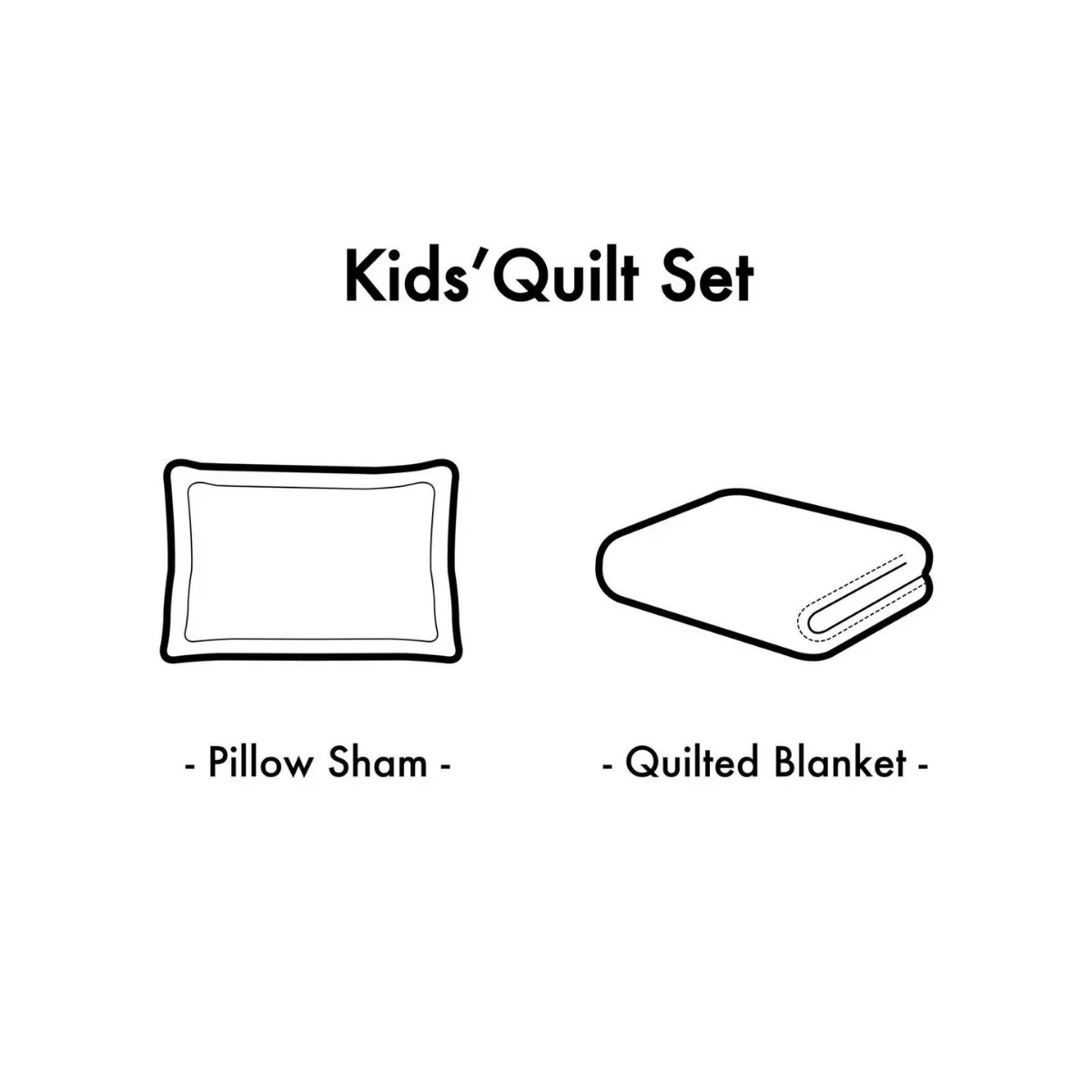 Kids Bunk Quilt & Sham - Black and White Buffalo Check