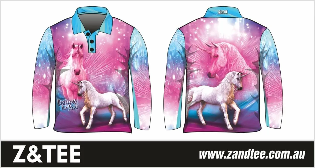 Kids | Unicorns are Real Pink Fishing Shirt ★Pre-Order★