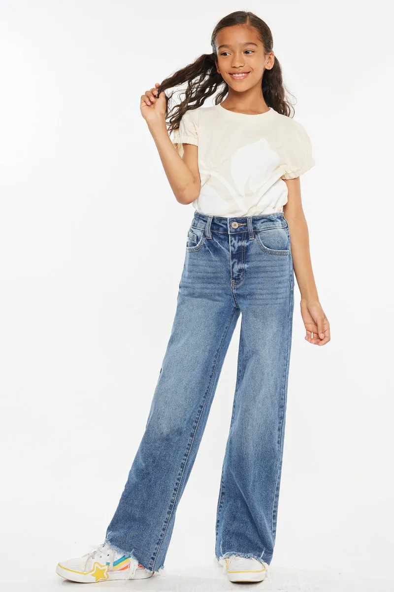 Kitty  High Rise Mini Straight Leg Kid Jeans