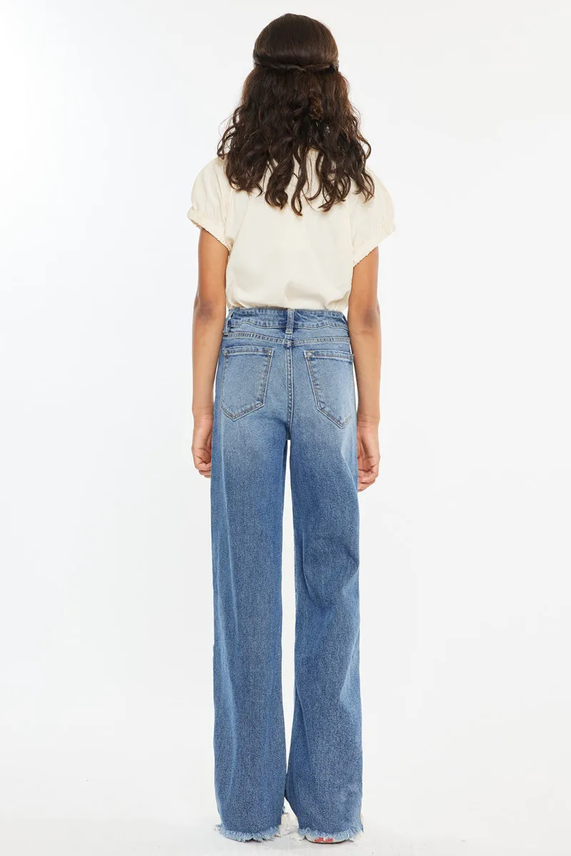 Kitty  High Rise Mini Straight Leg Kid Jeans